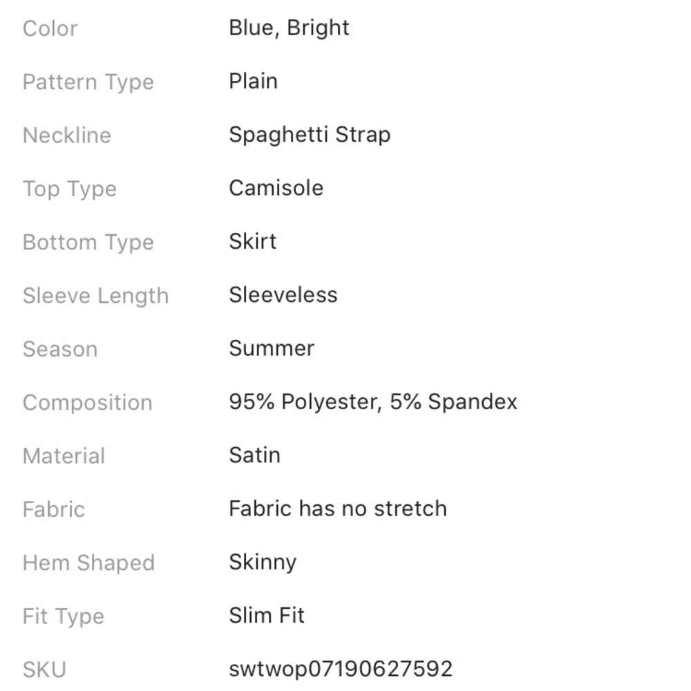 ❌SOLD❌Silky Cami Top & Bodycon Skirt Ste - Picture 4 of 4